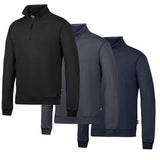 Snickers Workwear ½ Zip Sweatshirt 2818-snickersonline-Robust and straight forward 1/2 zip sweatshirt. Ideal for company profiling. Brushed inside for extra comfort 2x2 rib with Lycra for solid performance Printed neck label to avoid itching Ribbed neck with zipper for added comfort and convenience 