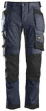 Navy Blue Snickers All round Work Stretchy Tapered Leg Trousers Holster Pockets - 6241 Trousers snickersonline These are our best selling Snickers workwear trousers and the cheapest. Snickers AllroundWork, Stretch Trousers with Holster Pockets -Workwear goes street smart in these best selling stretchy work trousers that feature slimmer legs for a clean,, technical look. Stretch Cordura at the knees combined with 4-way stretch