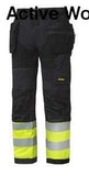 Flexi Work High Visibility Work Trousers with Holster Pockets - Class 1 Workwear - Snickers Online