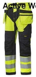 Snickers FlexiWork High Vis Work Trousers Holster Pockets Class 2 - 6932 - Snickers Online