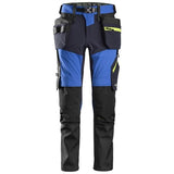 True Blue Snickers FlexiWork Softshell Stretch Trousers with Holster Pockets - 6940-snickers-online Snickers top of the range high end work trousers made of Schoeller softshell 4-way stretch fabric for exceptional flexibility and function in demanding environments. Advanced materials and functions combine with pre-bent, slim fit to provide an extraordinary piece of workwear