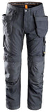 Snickers All round Work, Work Trousers with Kneepad & Holster Pockets - 6201 - snickers-online  Everyday use trousers with holster pockets offering comfort, durability and practical storage during work in various environments. The work trousers are built with hardwearing CORDURA® fabric for enhanced durability and feature KneeGuard™ system for robust knee protection. In addition, a stretch gusset at the crotch provides flexibility and ease of movement. Holster pockets