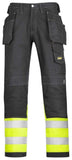 Snickers Hi Vis Cotton Trousers with Kneepad & Holster Pockets. Class 1 - 3235 - snickers-online Hi Vis Trousers Active-Workwear Brighten your day in comfort cotton. Amazing high-visibility cotton work trousers, featuring advanced cut for a perfect fit and superior Cordura reinforcements for enhanced durability. EN 20471, Class 1. Advanced cut with Twisted Leg