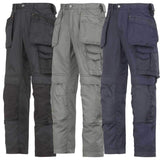 Snickers Lightweight Summer Work Trousers loose fit with Kneepad and Holster Pockets-3211 - snickers-online Stay cool in these loose fit work trousers made in lightweight CoolTwill fabric. Features an advanced cut with Twisted Leg design, Cordura ® reinforcements for extra durability and a range of pockets, including holster pockets and phone compartment. Advanced cut with Twisted Leg design and Snickers Workwear Gusset in crotch for outstanding working comfort with every move Tough Cordura 